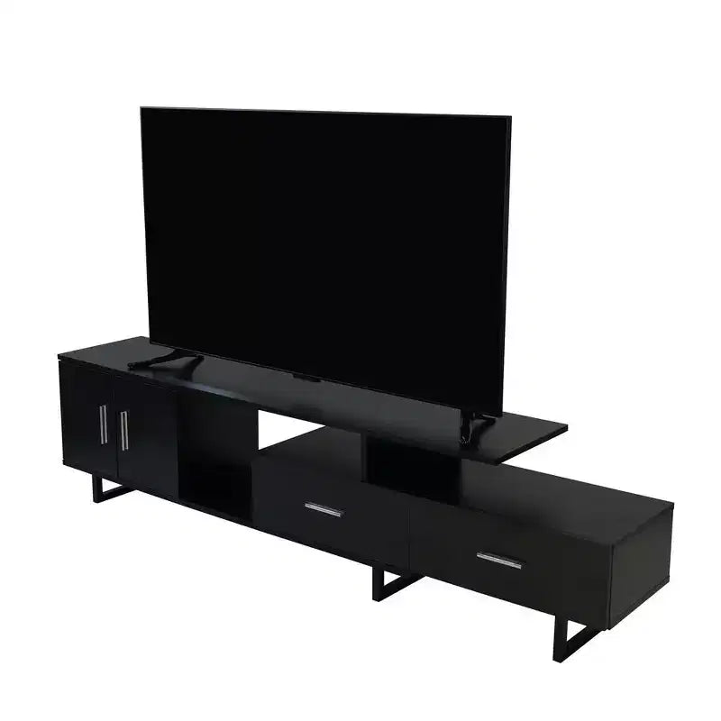 Mobile TV – Ebano / Rovere / Noce / Bianco | Struttura in MDF e gambe in acciaio | Adatto per TV fino a 69" | 1 Unità
