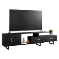 LeisureMod Avery Collection TV Stand with MDF Wood Frame and Powder-Coated Steel Legs With Storage  Modern Media Entertainment Center, Living Room